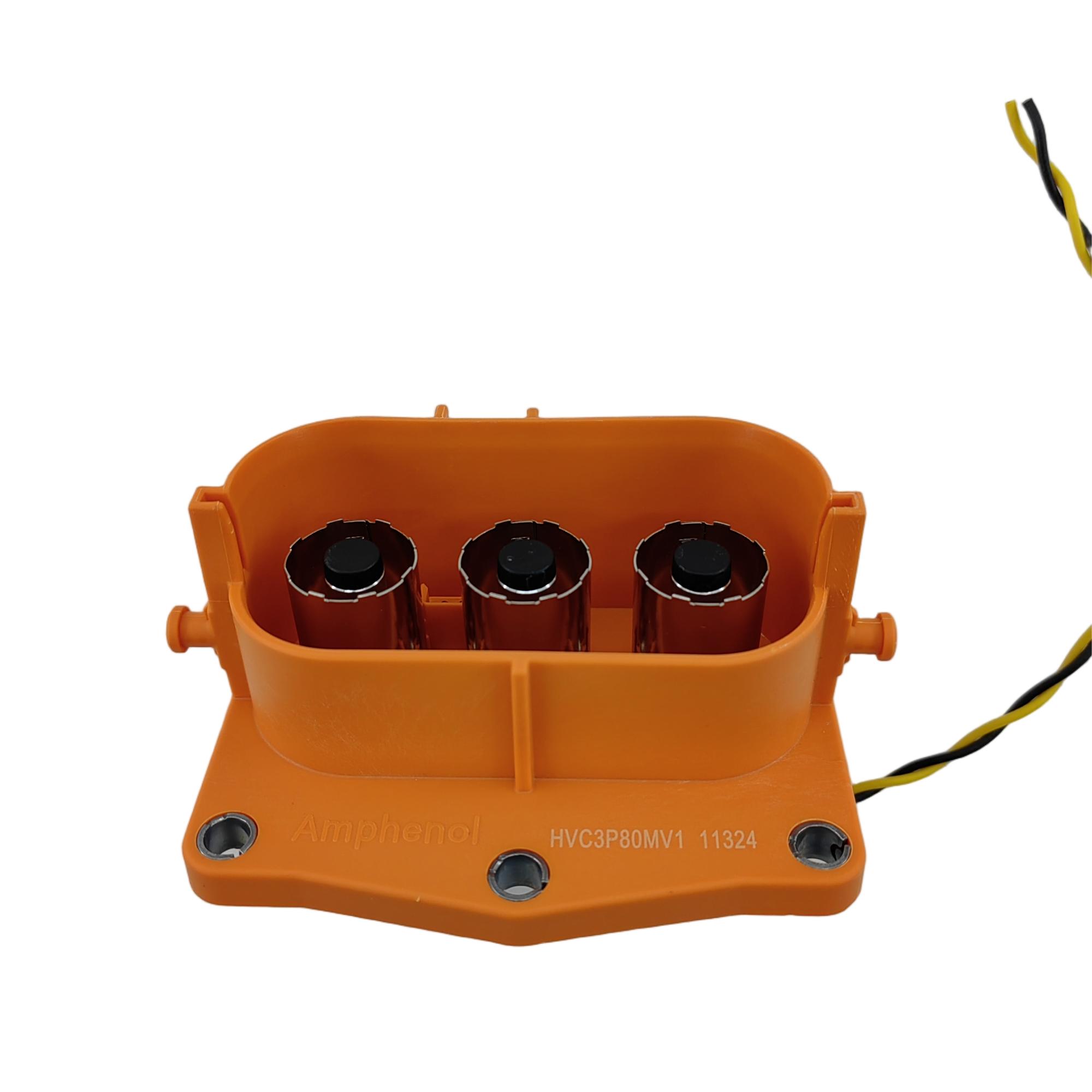 Amphenol HVC3P80MV 3 Poles High voltage 800VDC EV Connector Socket Mating HVC3P80FS with HVIL