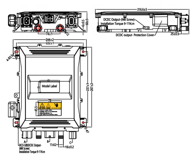 KL-MWH01 144V 23A 2 in 1 Combo Charger 3.3KW OBC+ 1.5KW DCDC 