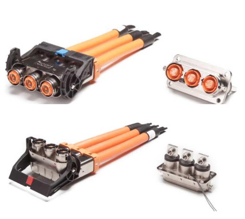 Amphenol HVMC3P12 3 Poles High voltage 1000VDC EV Metal Connectors with HVIL