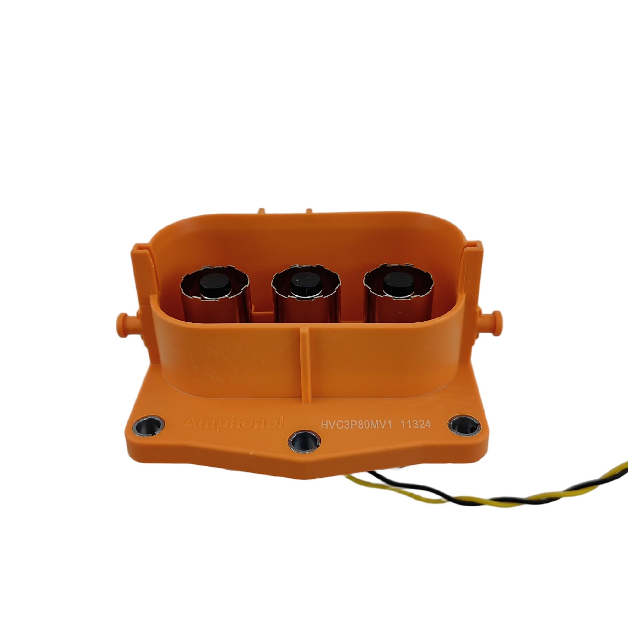 Amphenol HVC3P80MV 3 Poles High voltage 800VDC EV Connector Socket Mating HVC3P80FS with HVIL
